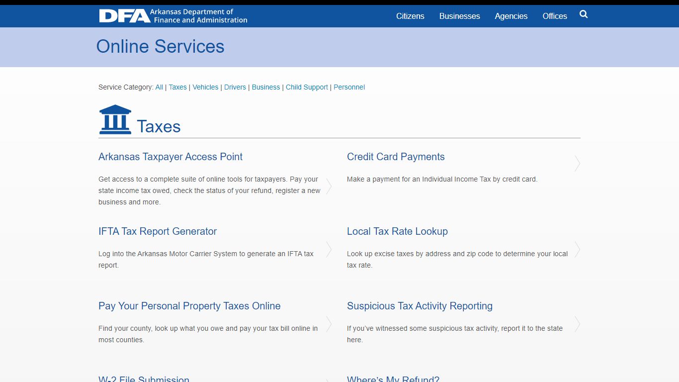 Taxes | Department of Finance and Administration - Arkansas